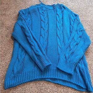 Urban Outfitters Blue Cable Knit Medium Sweater